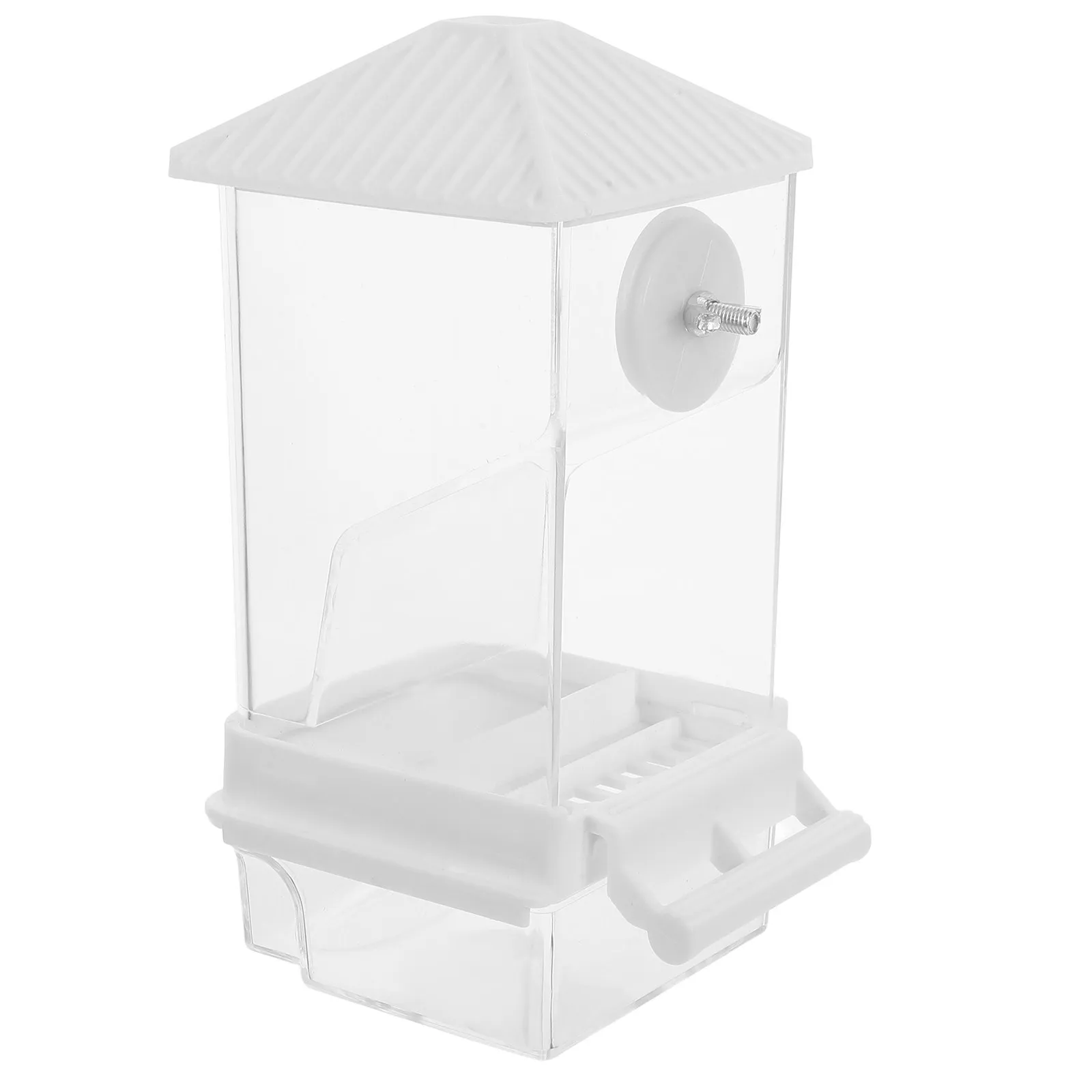 Automatic No-Spill Bird Feeder Plastic Parrot Feeding Dish Budgie Lovebird Anti-Spill Food Box for Home and Pet Birds
