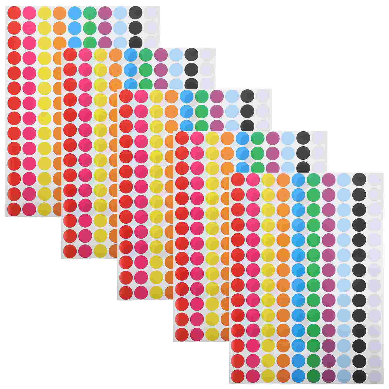 Kleurrijke stiplabels Codering Kleverige gekleurde ronde sticker Classificatiestickers