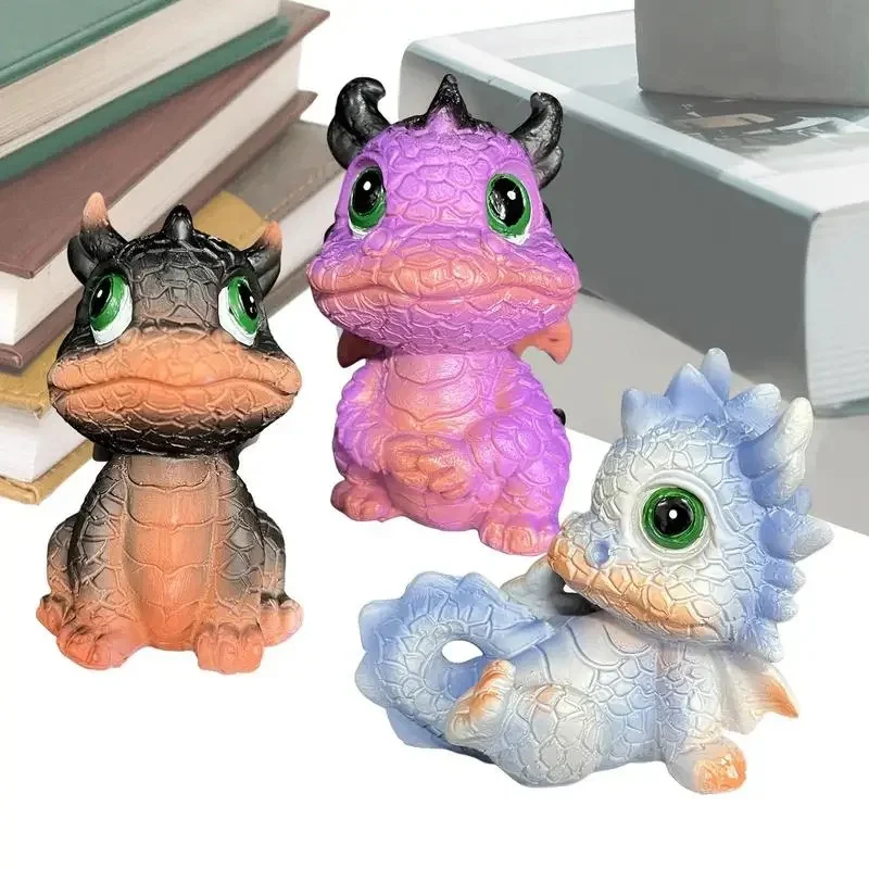 

3 шт., милый детский дракон на Хэллоуин, украшение из смолы, фигурка динозавра, Рождественский рабочий стол, домашние поделки, статуя, подарок