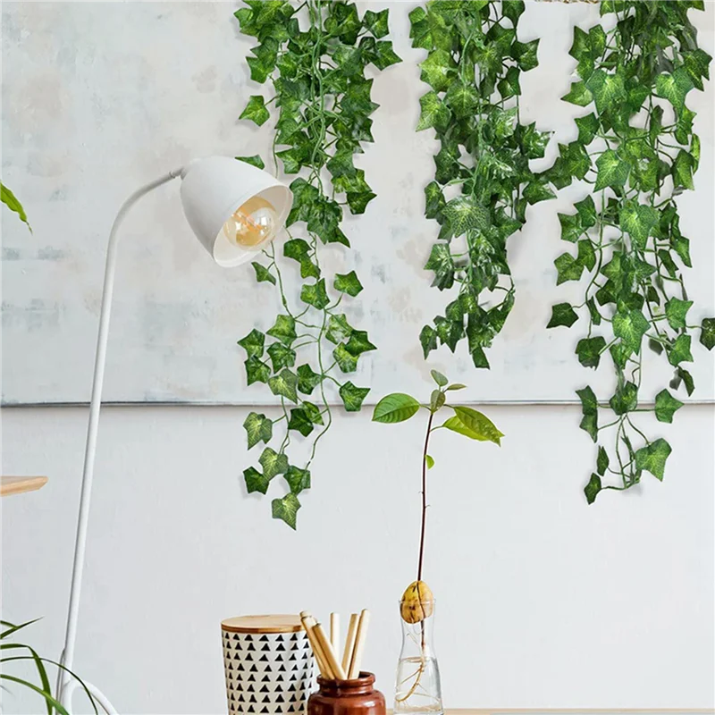 ABYN-6 Pieces Artificial Hanging Ivy Vine 2.95 Feet Artificial Hanging Plants Wall Greenery For Indoor Outside Home Garden - view 6