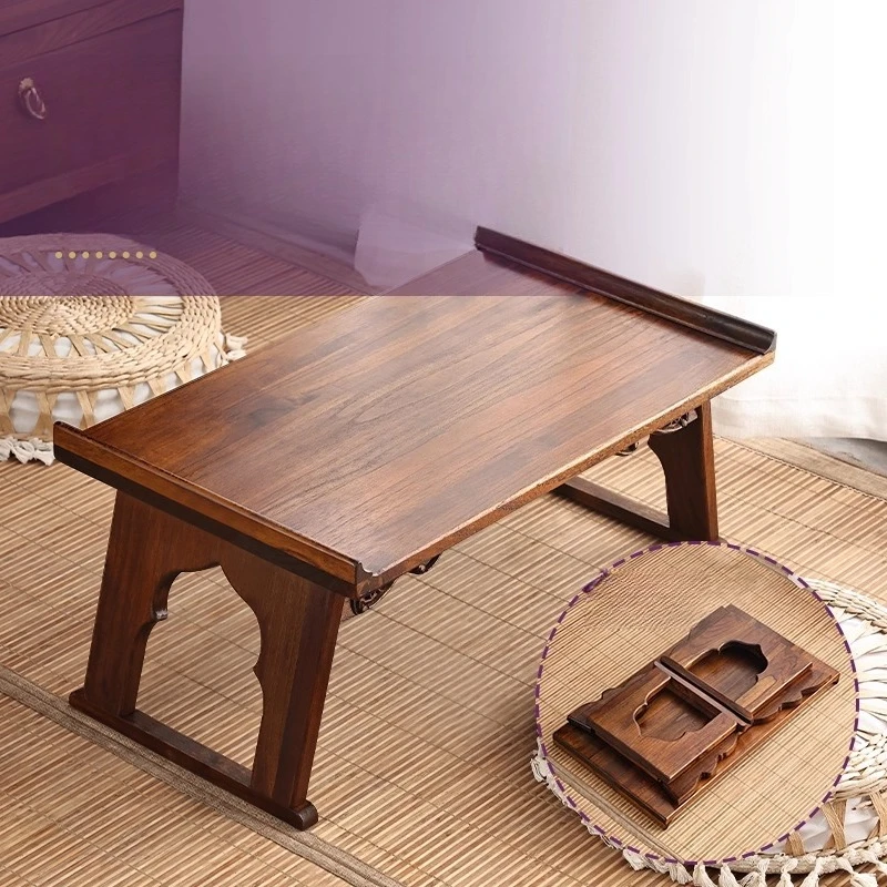 Foldable Wooden Tatami Bed Bay Window Coffee Table Window Seat Desk Balcony Tea Table Wooden Window