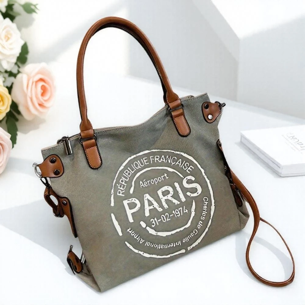 

Trendy Women's Canvas Tote Bag Large Capacity Stylish Casual Shoulder Bag for Daily Commuting Shopping Outings