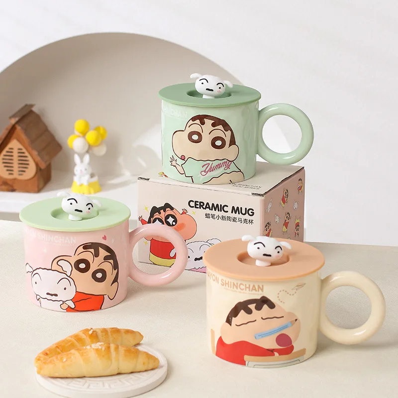 Crayon Shin-chan Spinning Elephant Tableware Mug Kawaii Plate Bowl Ceramics Coffee Cup Water Cup Creativity Girl Birthday Gifts