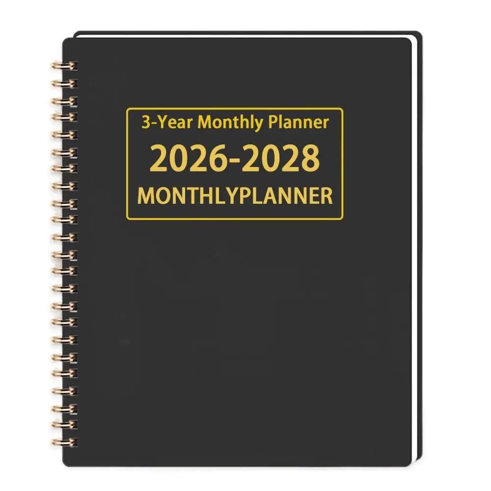 Planificador mensual A4/A5 de 3 años, escritura suave, libro de calendario 2026-2028, objetivos anuales, Agenda anual, calendario, año académico