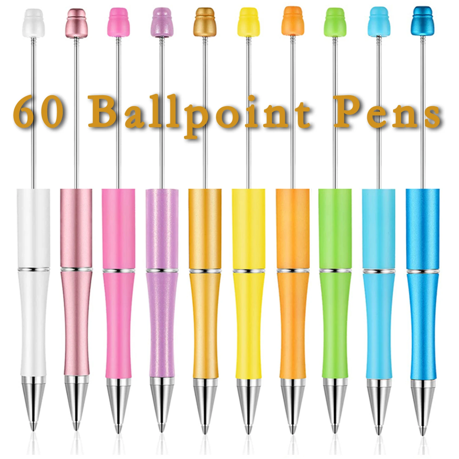 plastico impresso caneta esferografica faca voce mesmo bead pen escola escritorio escrita suprimentos papelaria presente de casamento 60 pcs 01