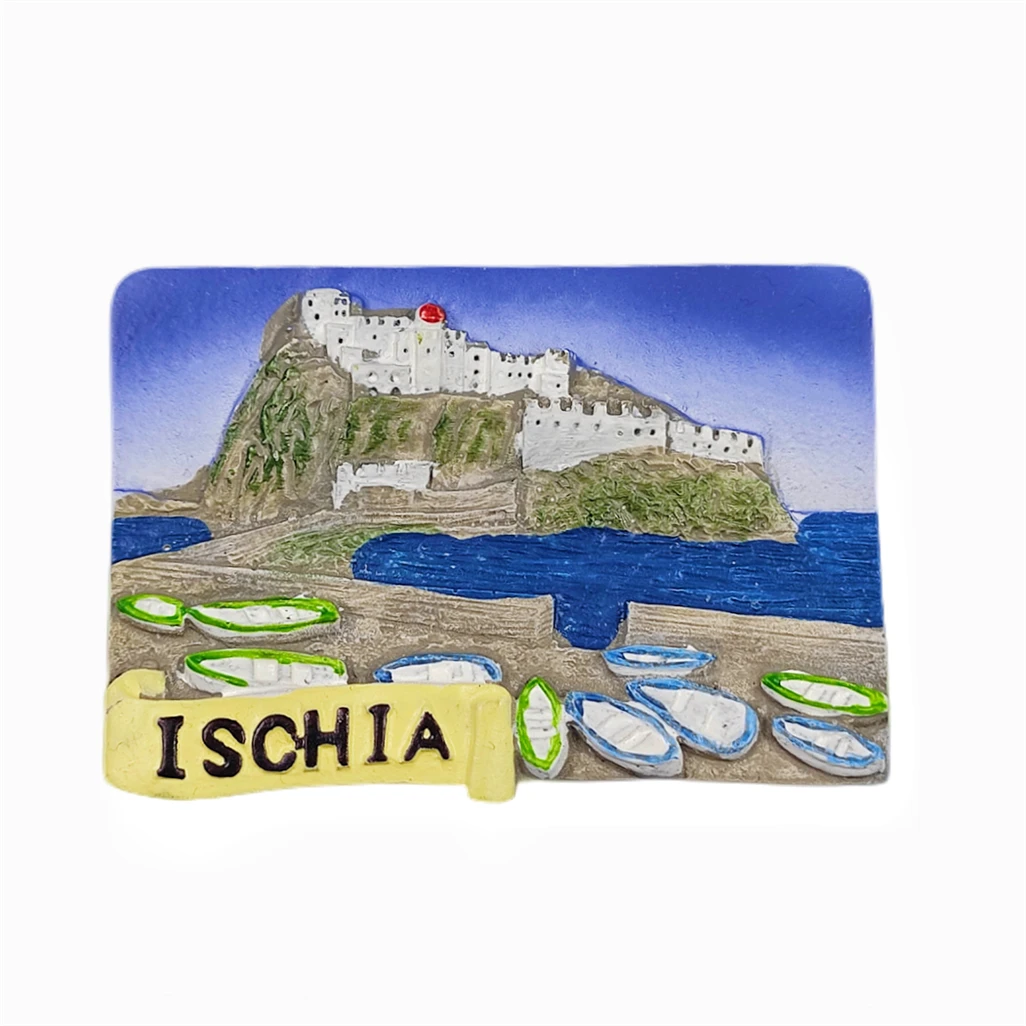 Ischia Italy 3D Fridge Magnet Souvenir Gift,Resin Handmade Ischia Refrigerator Magnet Home & Kitchen Decoration Collection