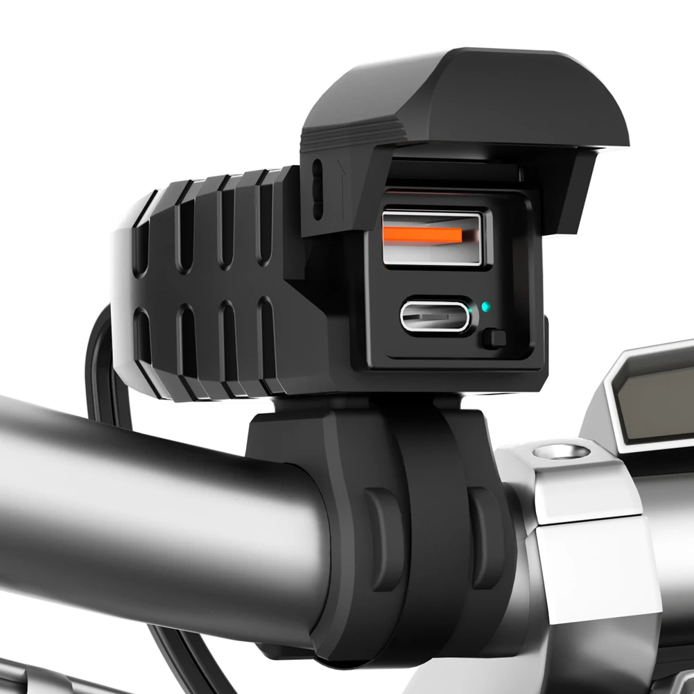 PD QC3.0 แฮนด์รถจักรยานยนต์ Quick Fast Charger Adapter 12V ที่ชาร์จโทรศัพท์รถจักรยานยนต์กันน้ํา USB Type C Charger Adapter