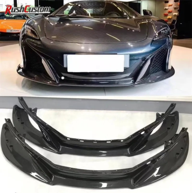

For McLaren MP-12C 650S ReaI Dry Carbon Fiber Front Bumper Lip Spoiler Kit