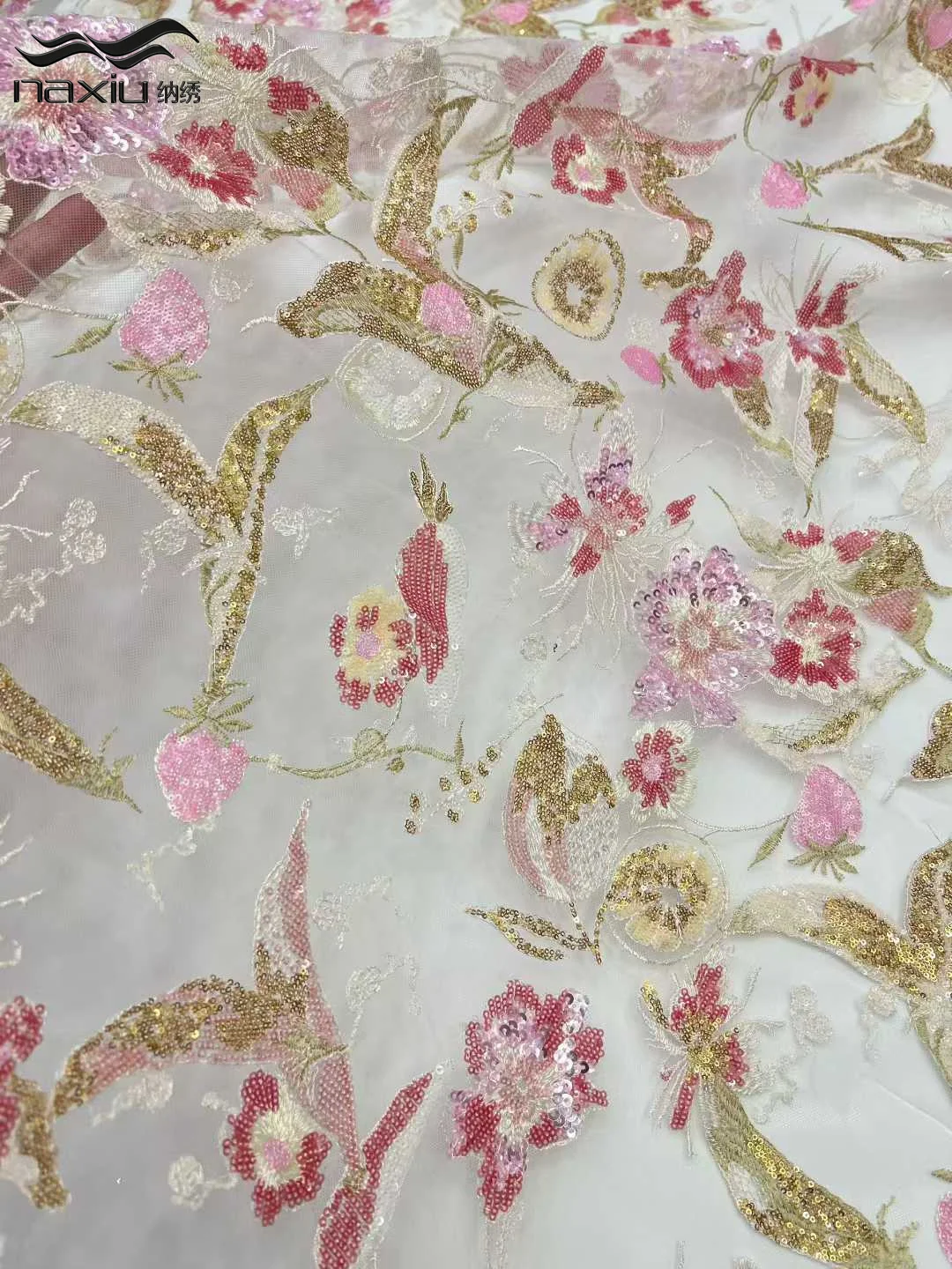 

Madison African Pink Tulle Lace Fabric French Sequins Mesh Lace Fabric Nigerian for Woman Evening Clothes Dress