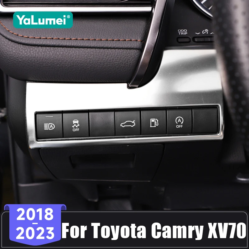 Für Toyota Camry XV70 70 2018 2019 2020 2021 2022 2023 Edelstahl Auto Kopf Lampe Schalter Scheinwerfer Einstellung Control Taste Abdeckung