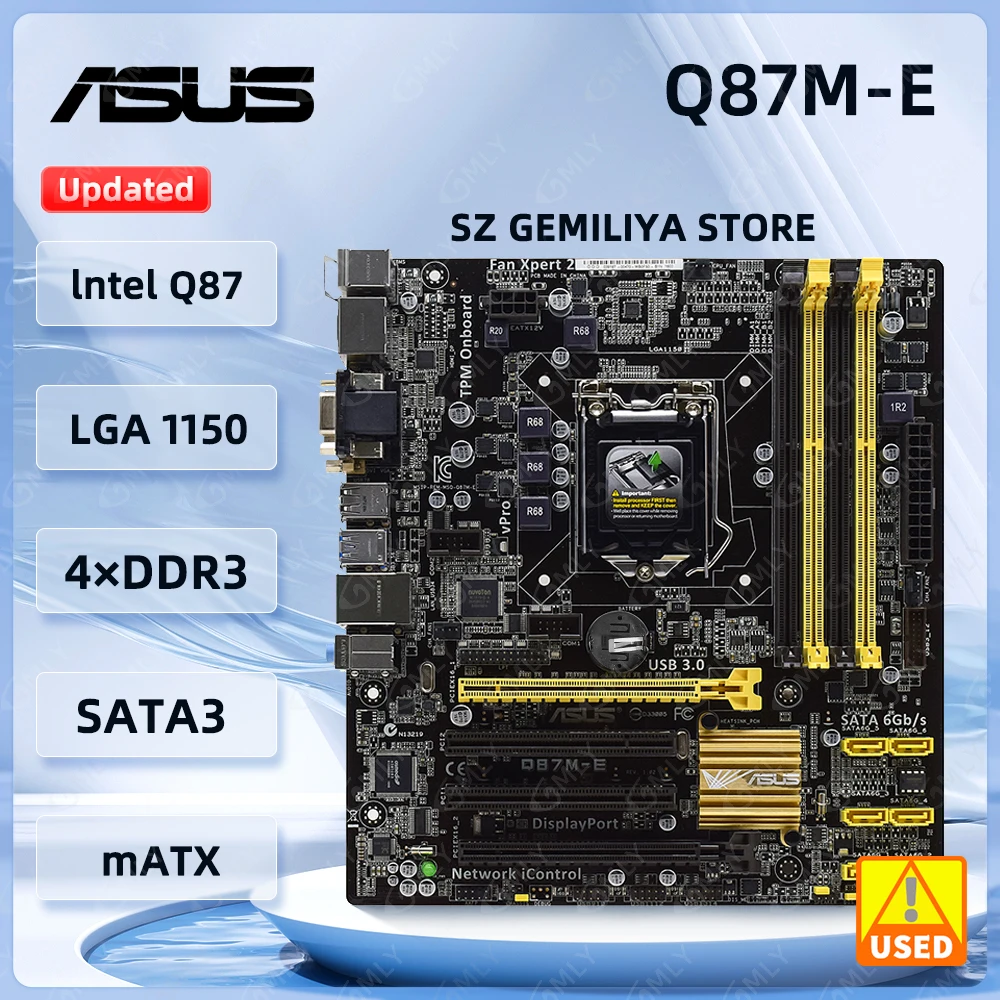 

Материнская плата ASUS Q87 Q87M-E LGA 1150 DDR3 32G Core 4130 4150 4350 4330 4370 4690 4770 Процессор Micro ATX