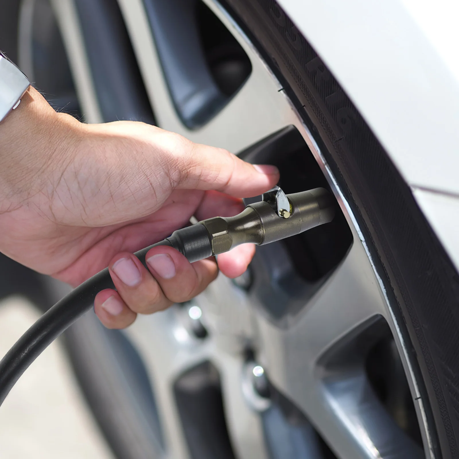 قياس ضغط الإطارات تشاك 12.5 مللي متر النحاس الأسود الذاتي قفل لسيارة شاحنة دراجة نارية منفاخ لإطارات السيارة مرفق ضاغط الهواء