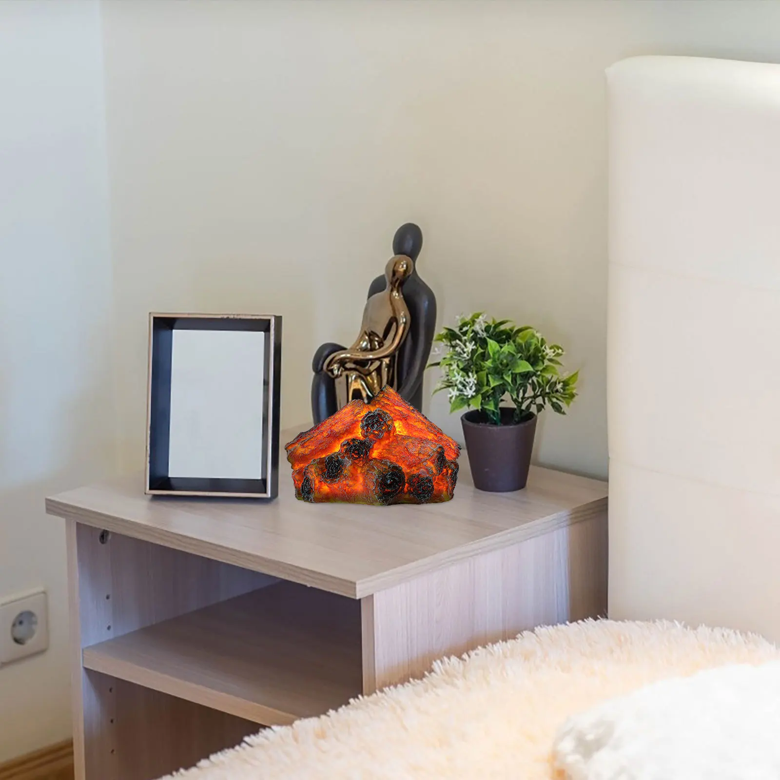 محاكاة مصباح جو لهب الفحم LED مدفأة عديمة اللهب لا يتطلب بطاريات تأثير واقعي أجواء دافئة مريحة #5