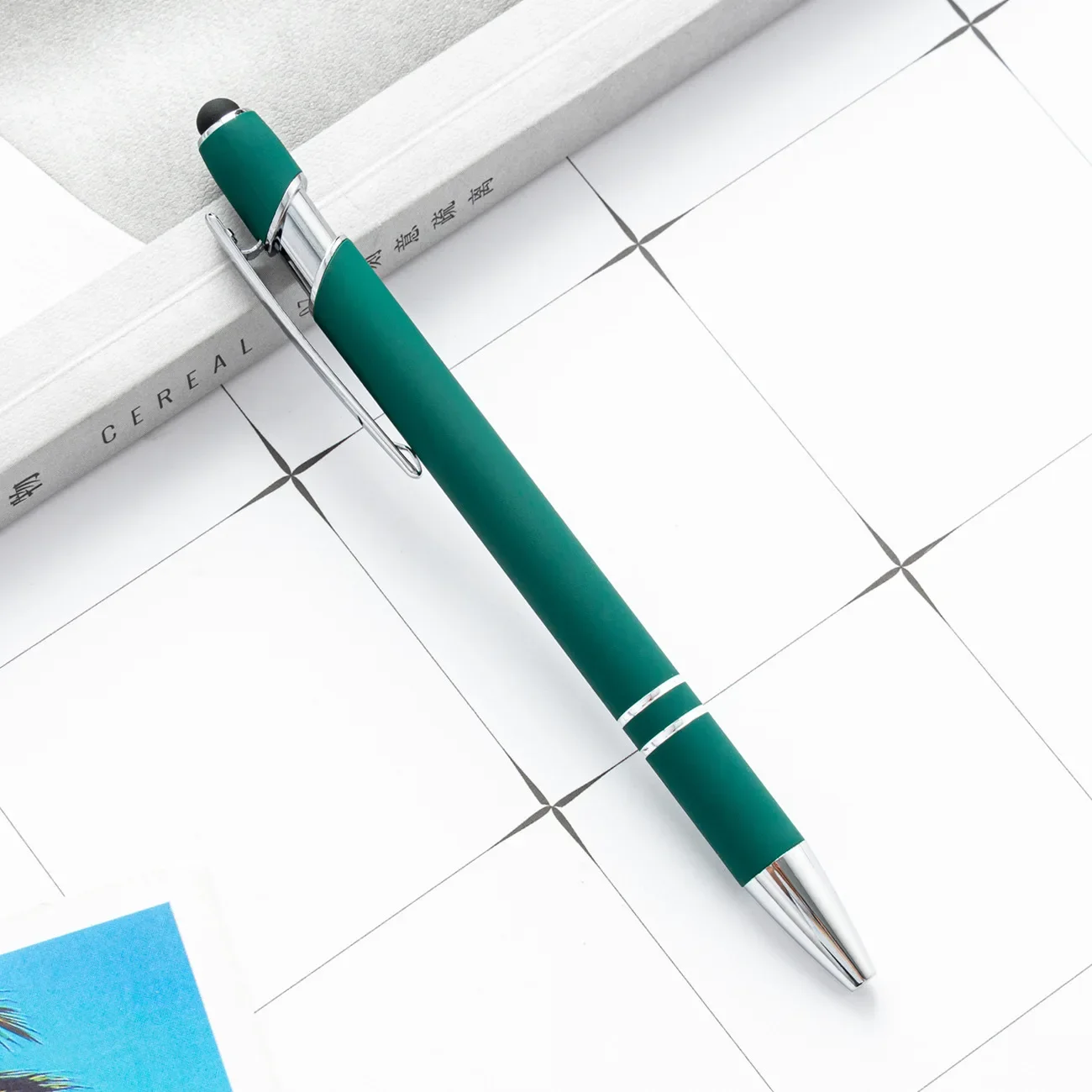 Bolígrafo de Metal de 200 Uds., lápiz capacitivo para pantalla táctil, papelería, bolígrafos de escritura para oficina y escuela