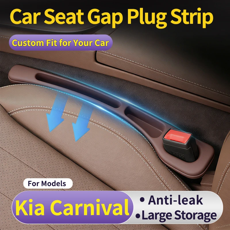 Fit for Kia Carnival，Multifunctional Car Seat Gap Filler Strip with Storage, Multiple Colors Available