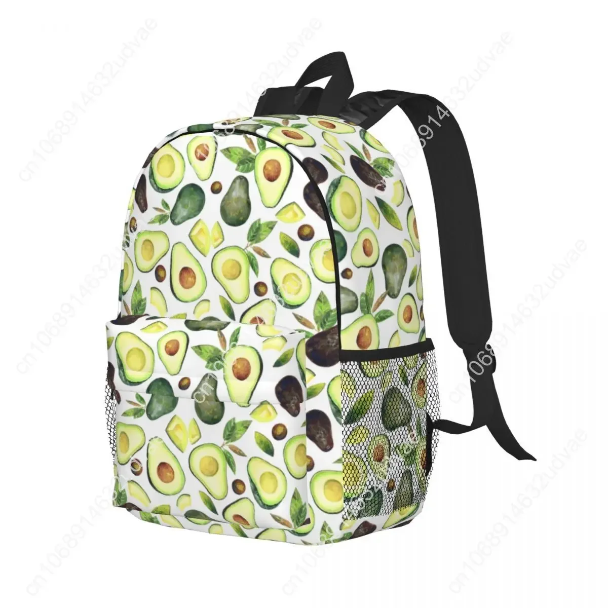 Watercolor Avocado Face Pattern Travel Backpack Men Women School Laptop Bookbag College Student Daypack Bags
