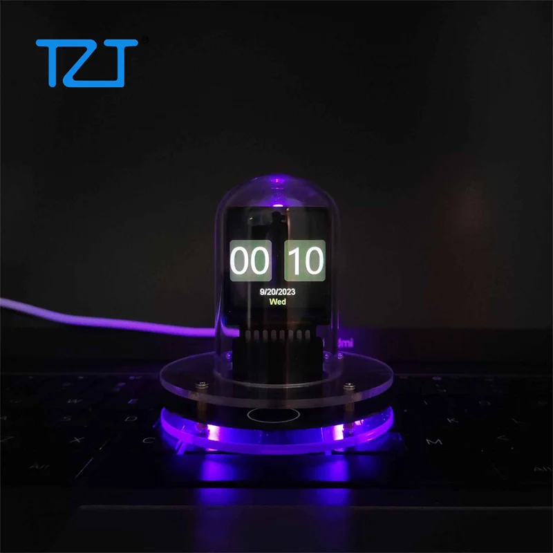 TZT-Réveil à tube lumineux Pseudo GHG01, ornement de bureau, prend en charge les mises à jour automatiques via Wi-Fi
