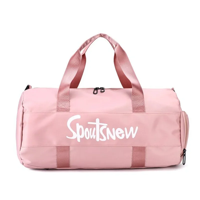 2024 Pink Sports Bag Women Fitness Gym Handbag impermeabile Yoga Weekend Bags Light Travel Swim Duffle Blosa con scomparto per scarpe