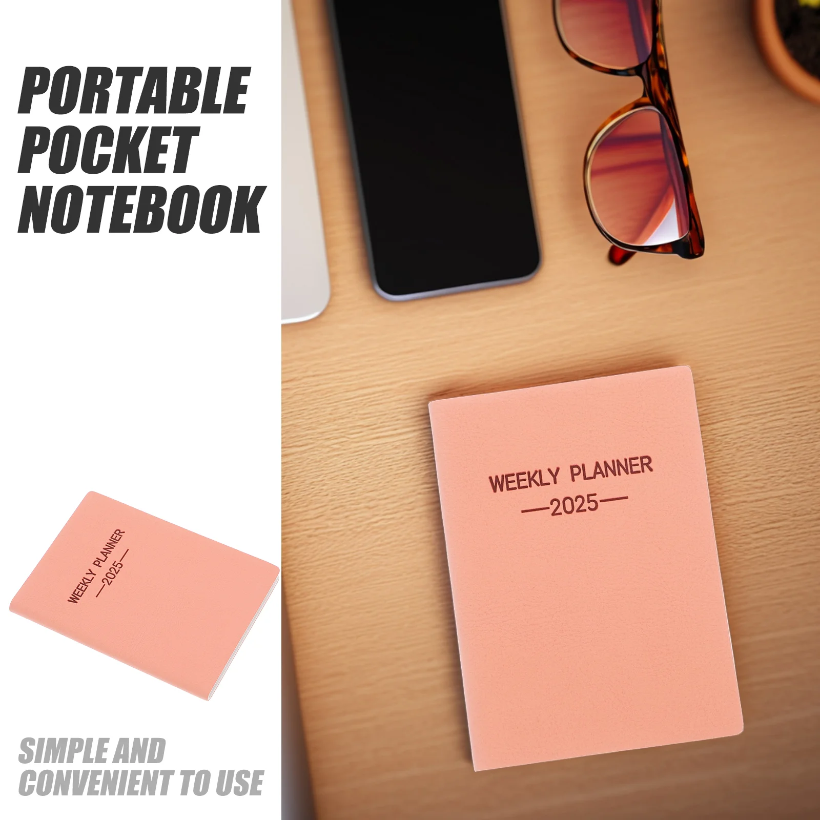 Baggies Pocket Weekly Planner Small Calendar Book Desktop Light Green Mini Planners Office