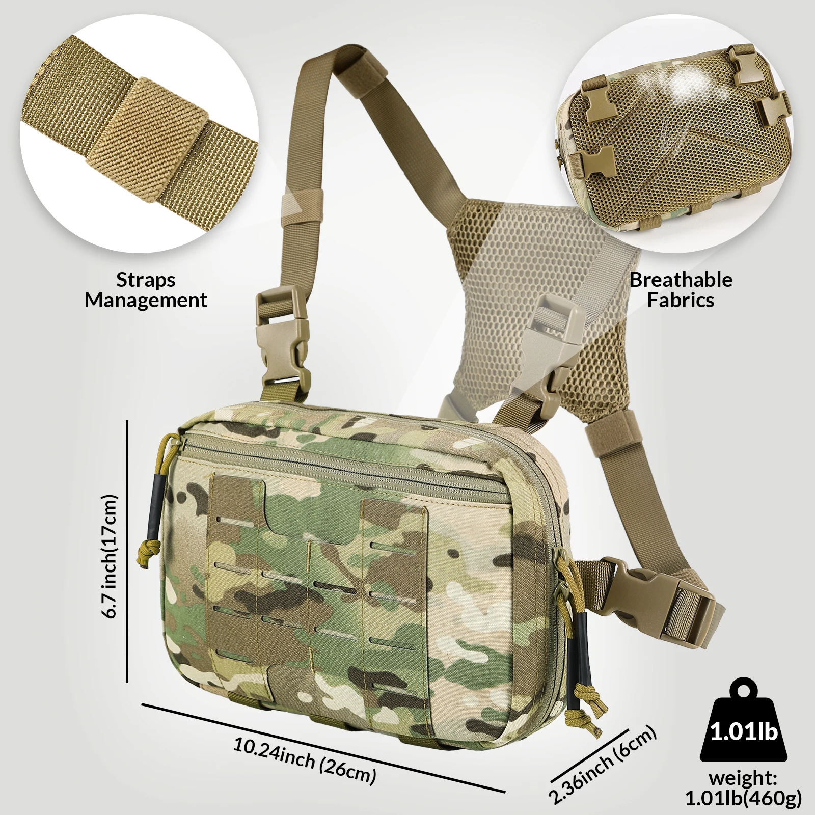 VOTAGOO 2L タクティカルチェストバッグ EDC モ - Edc Carry Belt のレビューと価格