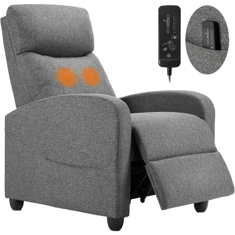 

Sweetcrispy Massage Recliner Chair for Adults, Adjustable Home Theater Seating with Lumbar Support for Living Room, Modern Fabri