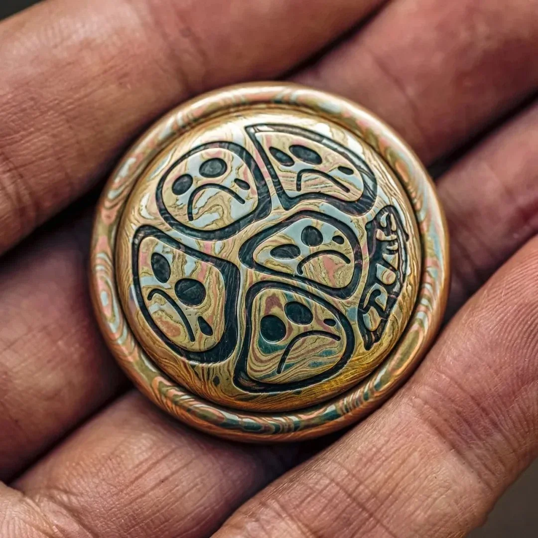 Dz TopC PPB Haptic Coin Fidget Push Slider Spinner Mechanical Structure Adult Metal Toy Decompression EDC Limit Edition