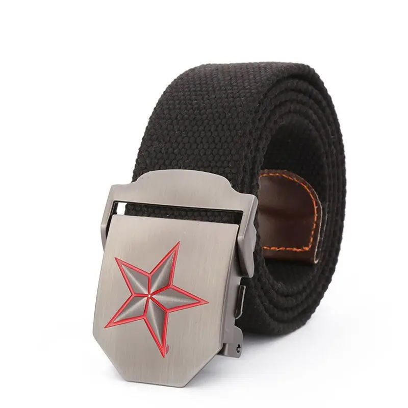 Canvas Woven Automatic Buckle Belt For Men And Women's Tactical Training High-Quality Military Hunting Quick Detachable Belt