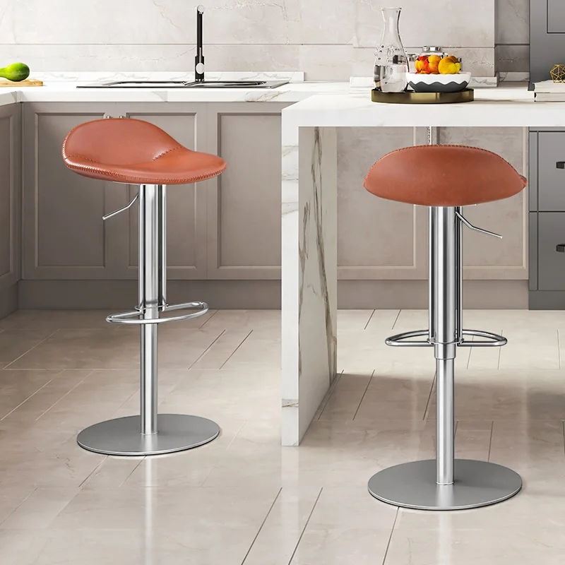 Minimalist Modern Bar Stool, Height Adjustable & Rotatable, Kitchen Counter High Chair