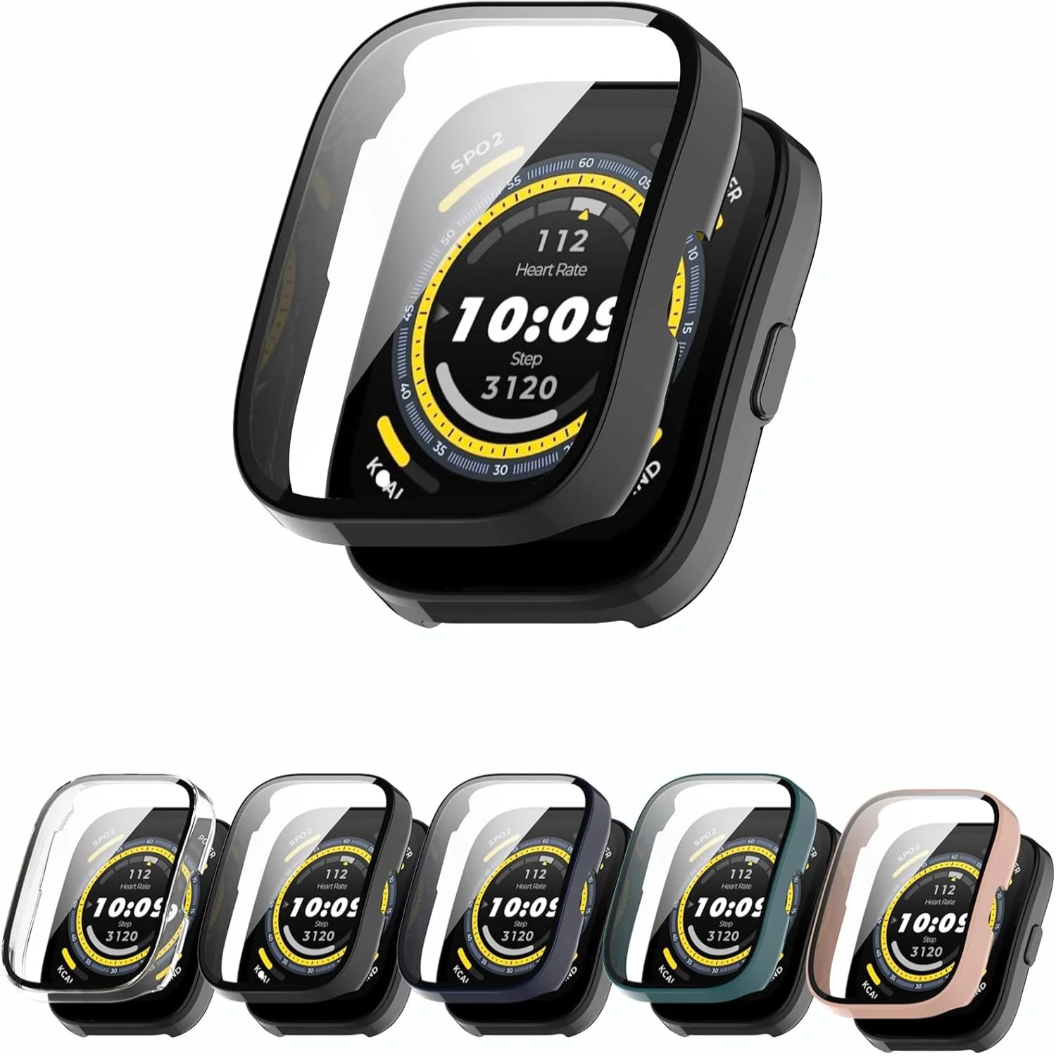 

[2 шт.] Защитный чехол для экрана из закаленного стекла, совместимый с умными часами Amafit Bip 5, жесткий чехол для ПК, защитная крышка для экрана