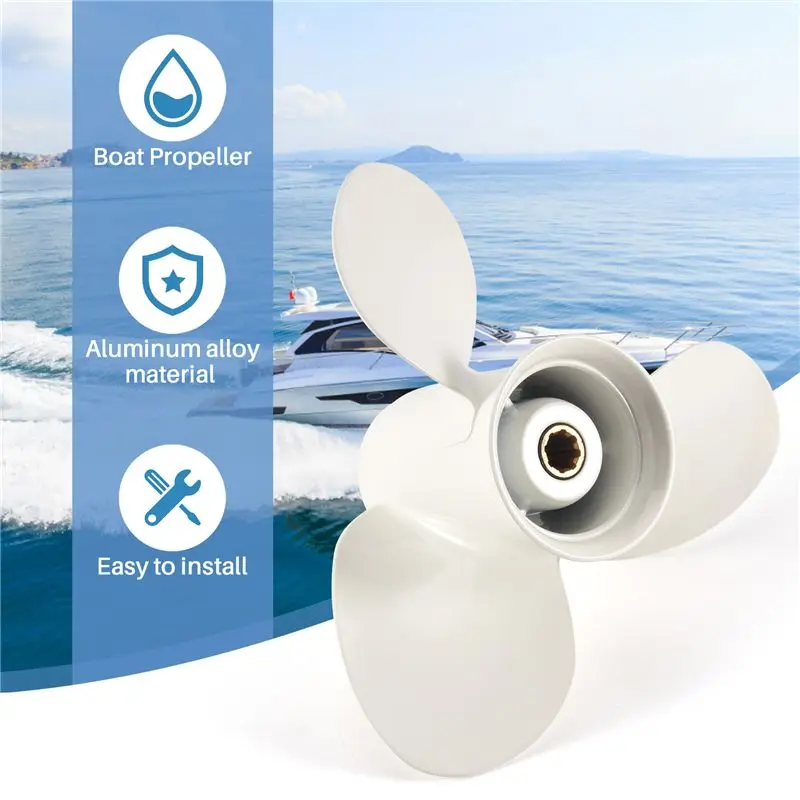 Firmly Ship Engine Outboard Propeller 3-Bladed Rotary Paddle 683-45941-00-El 9 1/4 X 12 For 9.9-15Hp Aluminum 8 Spline To