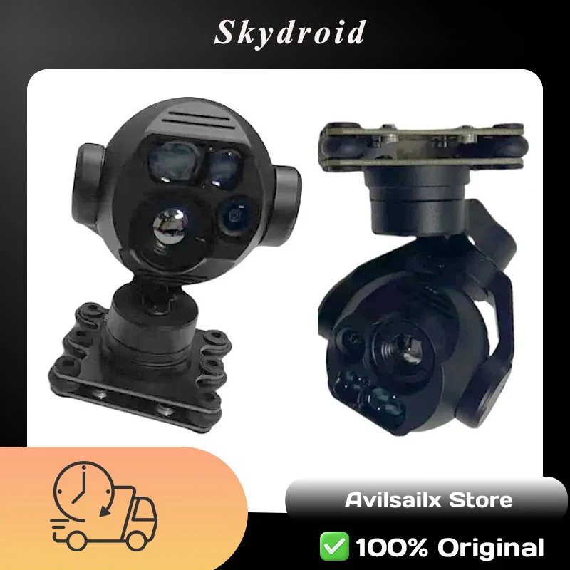 Skydroid C13 3-Axis Gimbal Camera with 30x Zoom, Triple Lights & Auto Target Lock, HD Multifunctional Stabilization
