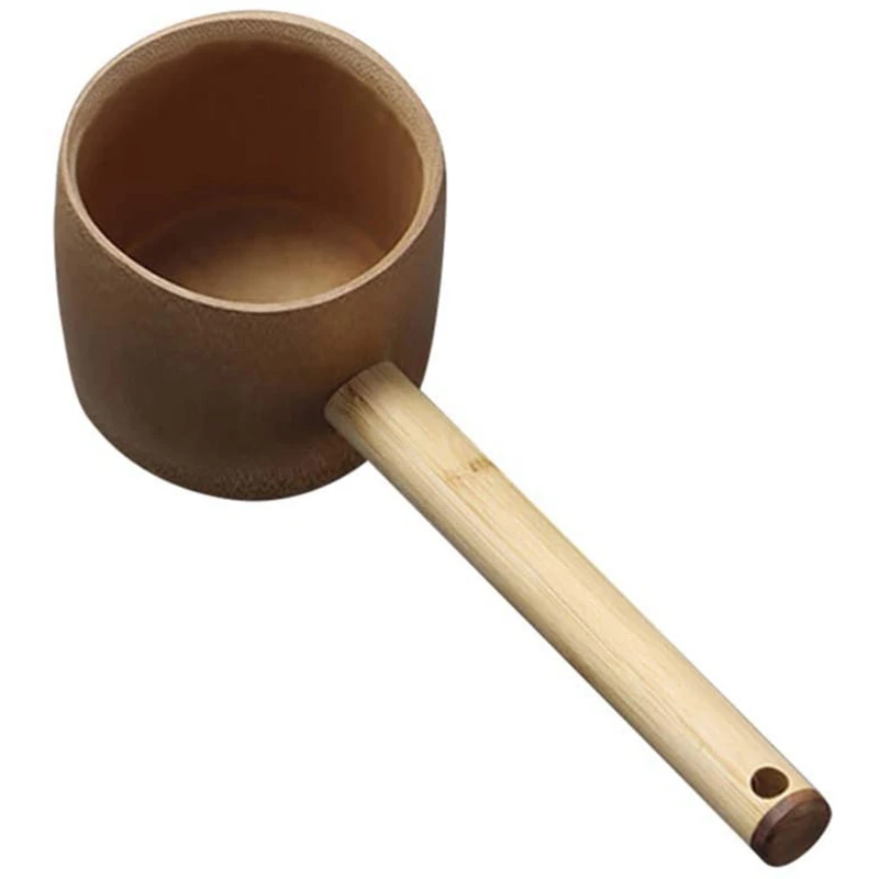 Bamboo Water Ladle Tea Water Scoop Bathing Dipper Ladle Sauna Ladle for Kitchen Garden [frki A79G]