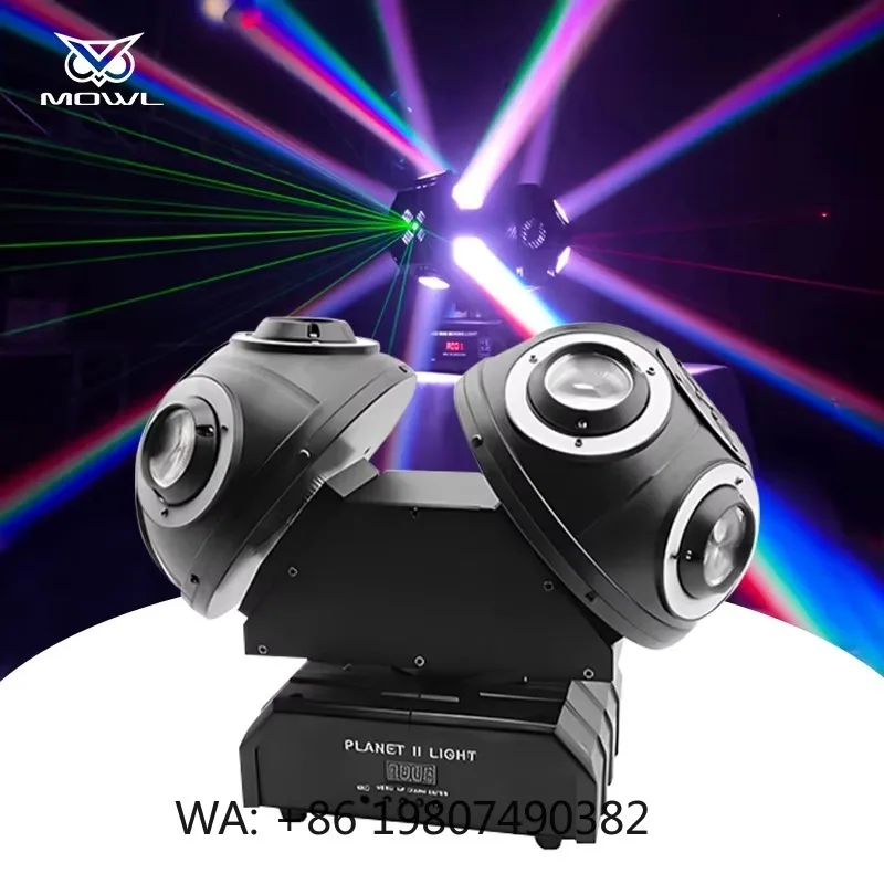 Dual Head 8x10W 4in1 RGBW LED Beam  Moving Head Projection Light Halo Strip Effect for DJ Party Stage Lighting