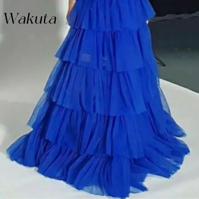 Wakuta-Vestido plisado sin tirantes con hombros descubiertos para Mujer, Vestido De fiesta Elegante, Sexy, ajustado, De bola, De línea A, De boda