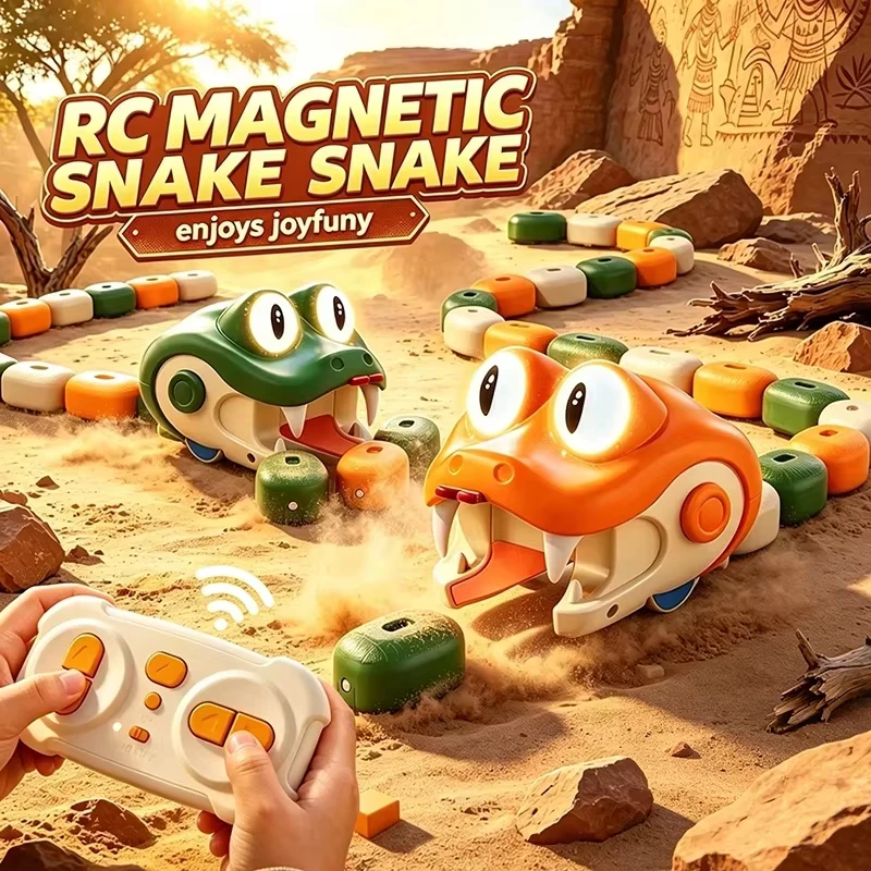 New Snake Remote Control Car Toy Simulation Animal Magnetic Car Parent Child Interactive Fun Puzzle Competition Bumper Car