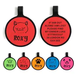 Personalised Dog Tag Custom Engraved ID Silicone Tag for Pet Cat Dog Name Collar