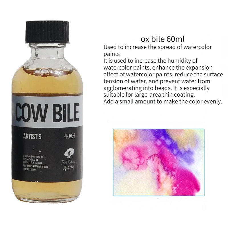 Rubens 60ML Ox Bile / Gum Arabic Watercolor Paint Toning Dilution Medium Agent Enhances Transparency Diffusion Painting Supplies