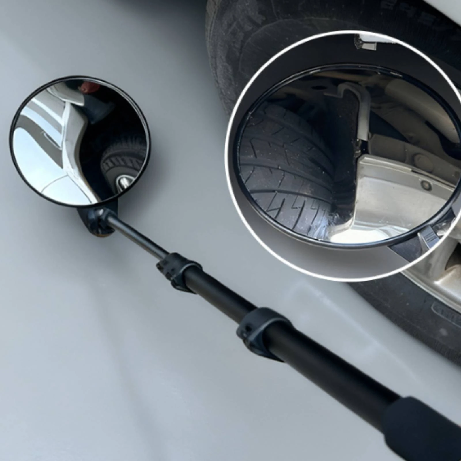 Telescopic Inspection Mirror Portable Inspection Mirror with Telescoping Handle Adjustable Sturdy for Inspectors, Workshops