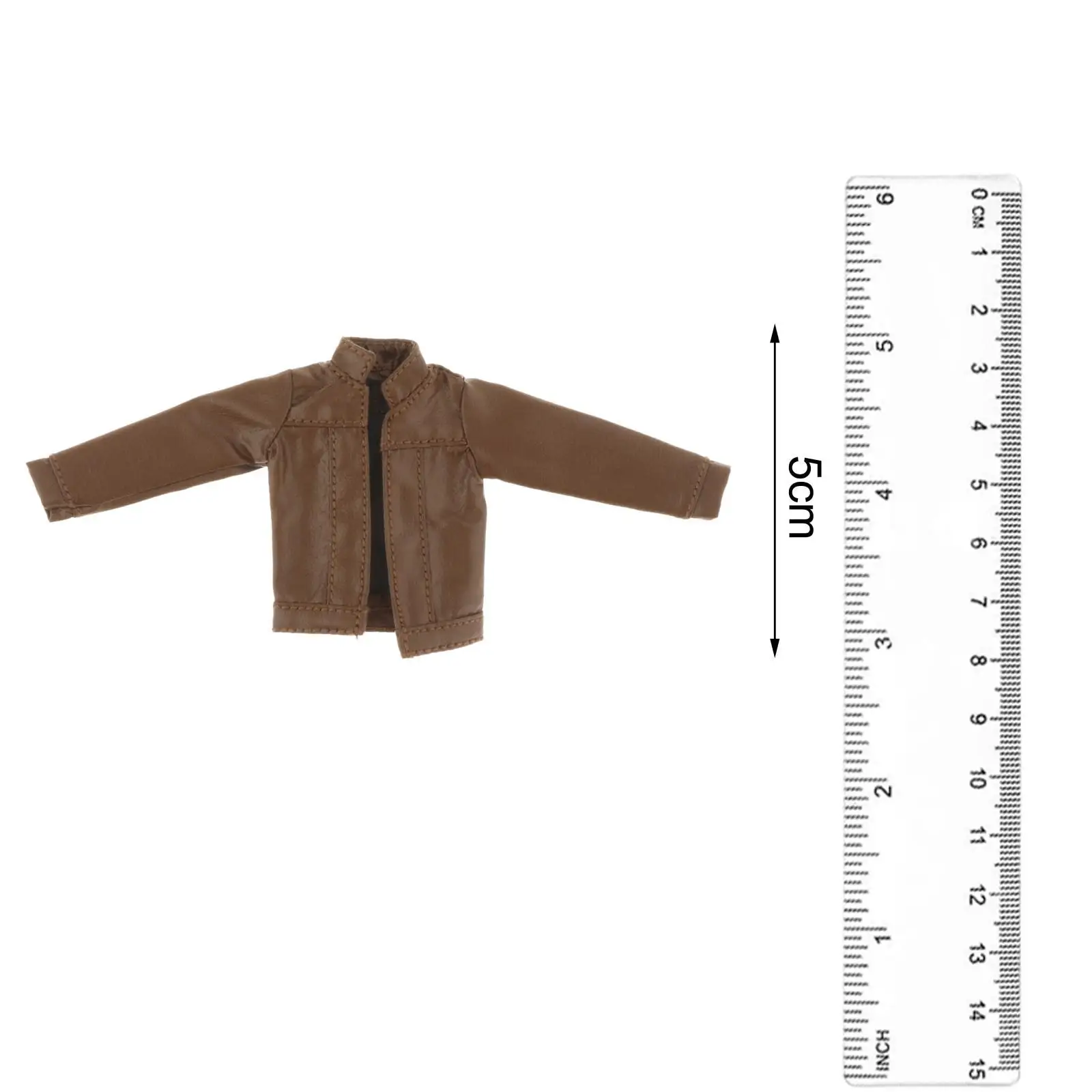 Abrigo Shacket de figura a escala 1/12 para soldados en miniatura, traje de cuero para cosplay para figuras de acción de 6''