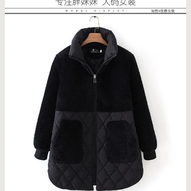 Abrigo de algodón grueso cálido para mujer de mediana edad Otoño Invierno ropa de mujer de gran tamaño abrigo de algodón cálido de longitud media holgado