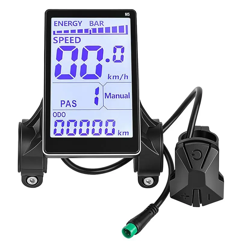 A07T-For Electric Bicycle 24V-60V M5 Universal E-Bike LCD Display 5Pin Dashboard With USB UART Control Panel Replacement