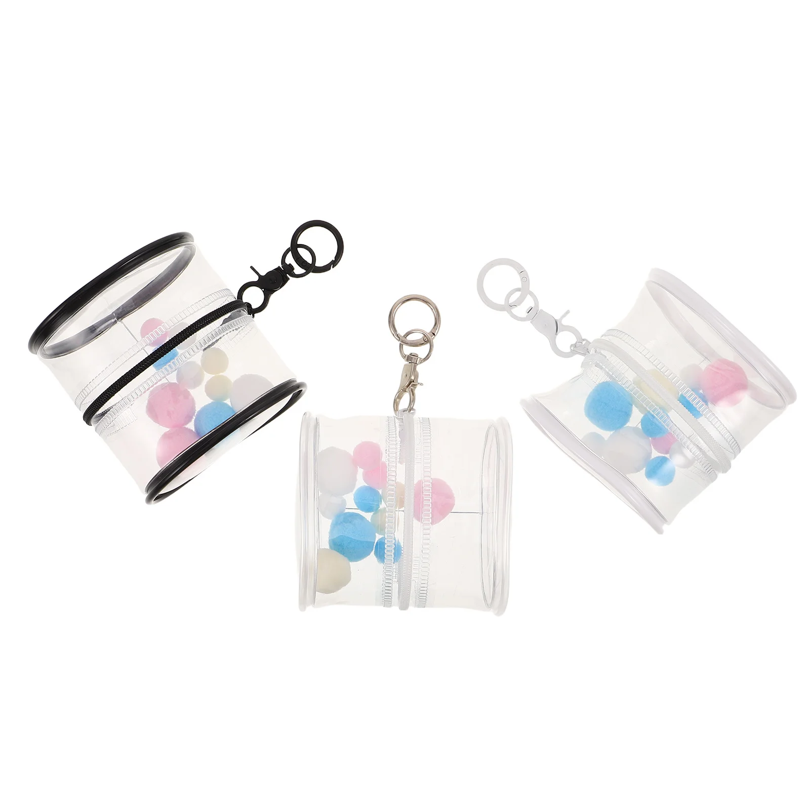 3 قطعة حقيبة عرض الشكل الواضحة المحمولة شفافة بولي كلوريد الفينيل حقيبة للتخزين معلقة المنظم المفاتيح لجامعي حقيبة عرض الشكل