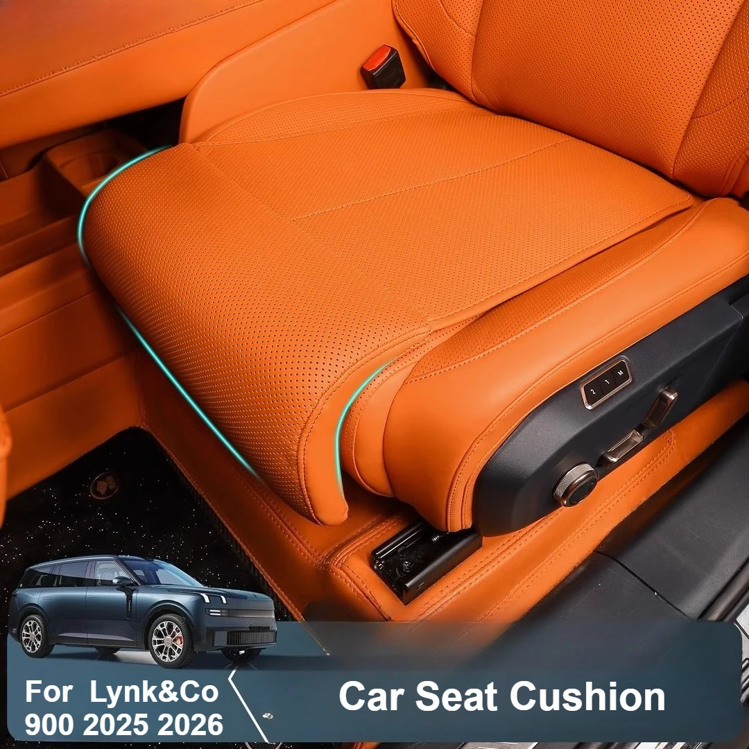 ل Lynk & Co 900 2025 2026 وسادة مقعد السيارة تنفس الجلود طول الساق الراحة دعم وسادة غطاء مقعد حامي الملحقات