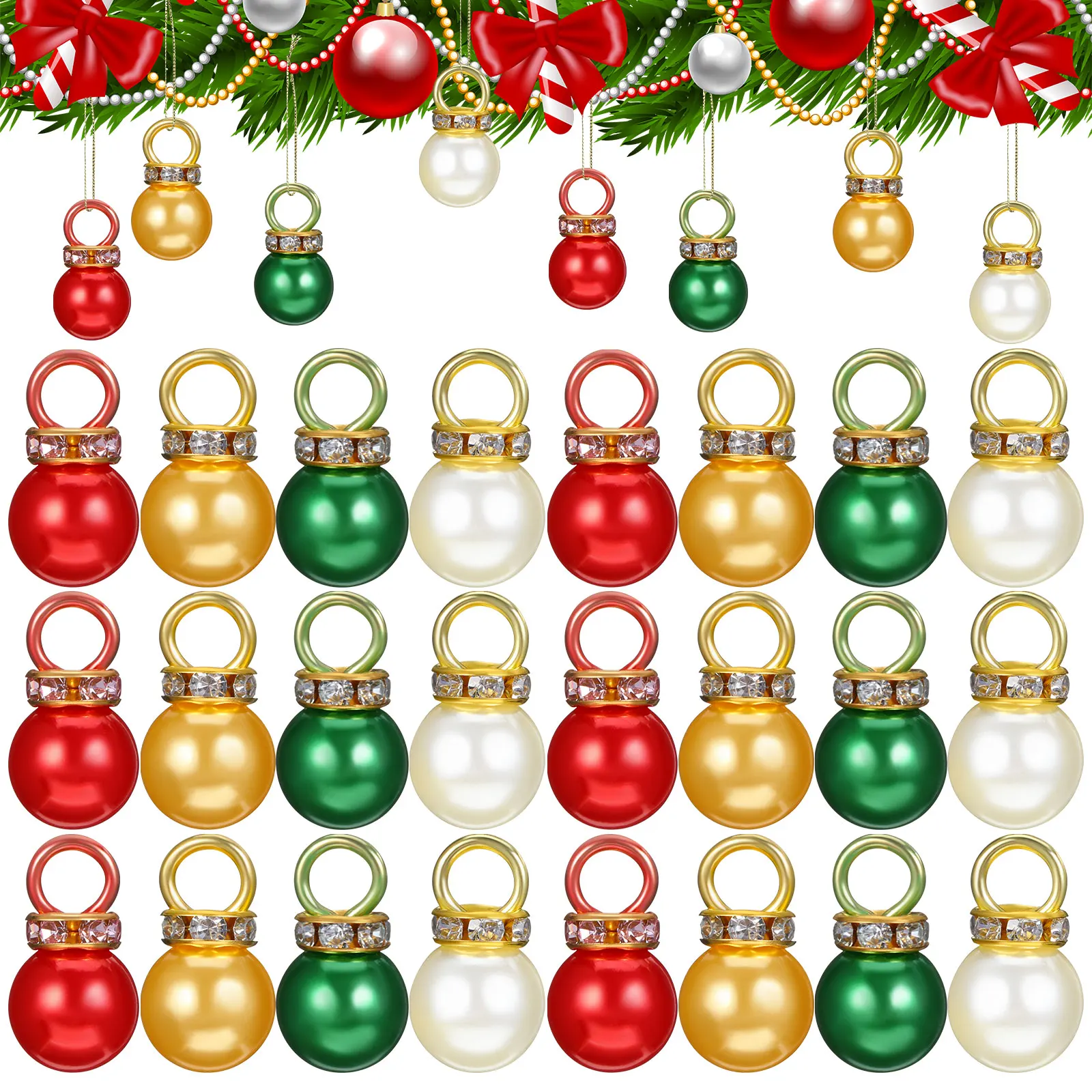 

200pcs Mini Christmas Ball Ornaments For Christmas Trees Or Wreaths Hanging Pendants Crystal Ball Decorations Xmas Tree Decor