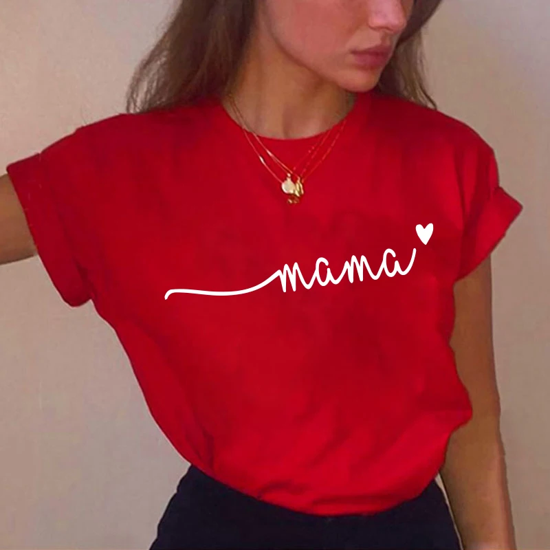 Kawaii women t-shirts summer short sleeve Female Harajuku mama love t shirt women tops clothes camisetas For Women Clothing