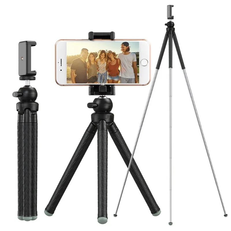 

Mobile phone holder Multifunctional height adjustable 110cm Mobile phone camera Universal rubber anti-shake tripod