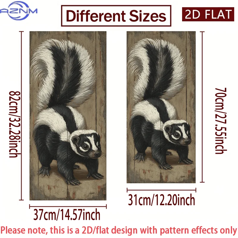 Self-Adhesive PVC Decorative Sticker Featuring a Skunk Pattern, Designed for Use on Trash Cans Or Walls. This Waterproof And S