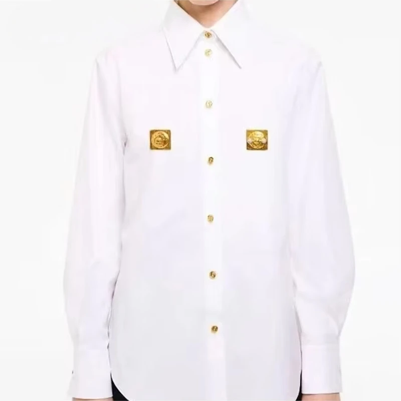 

Solid Spliced Sequined Fashion Shirts for Women Lapel Long Sleeves Patchwork Single Breasted Shirt Female Clothing