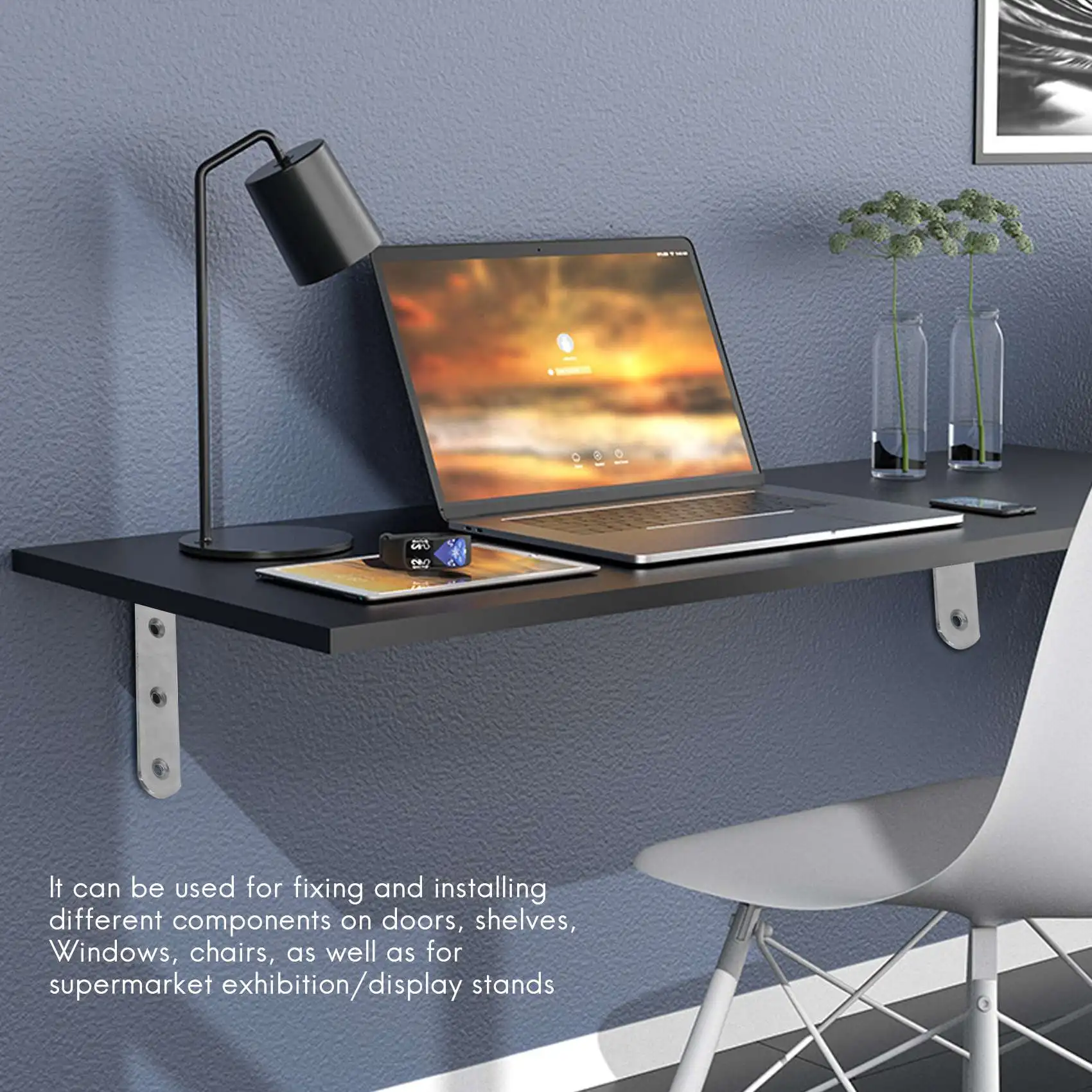 A62X 125x75mm L شكل الفولاذ المقاوم للصدأ الجرف دعامة زاوية ركيزة زاوية