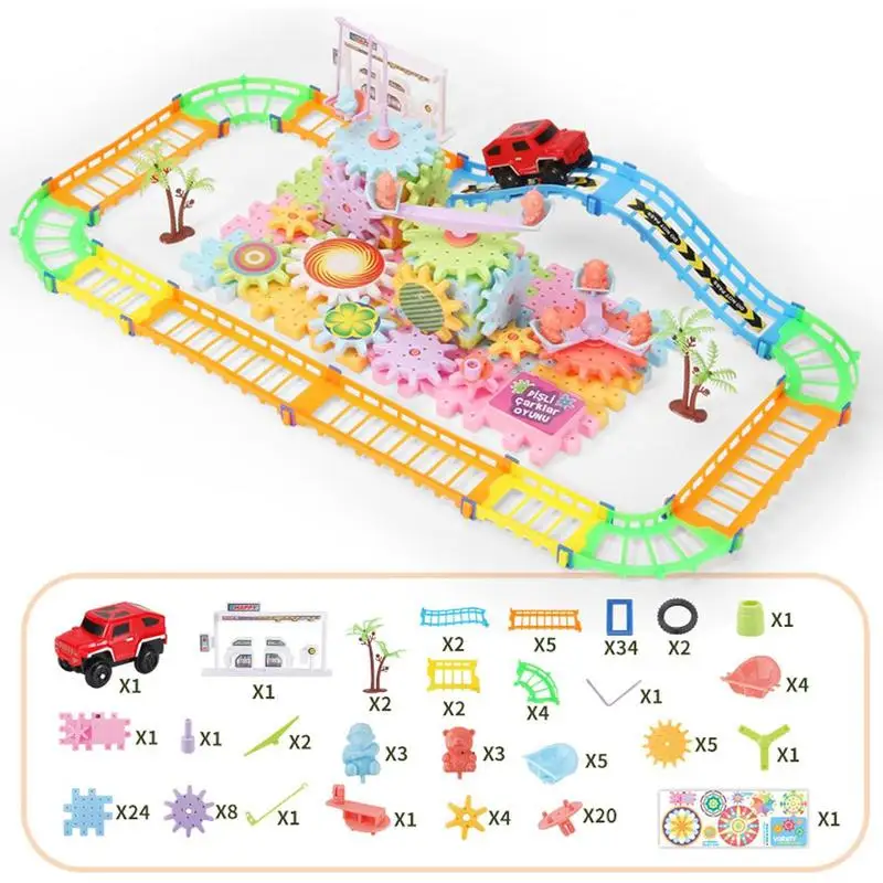 Building Blocks Gear Cogs Toy Electric Brick Building Gears Toy Set riutilizzabili ad incastro Spinning Gears Building Educational To